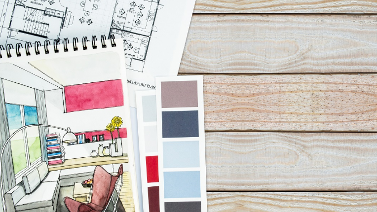 Renovation design plans and blueprint