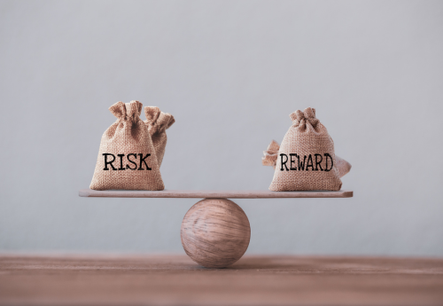 A picture about weighting the risk vs. reward.